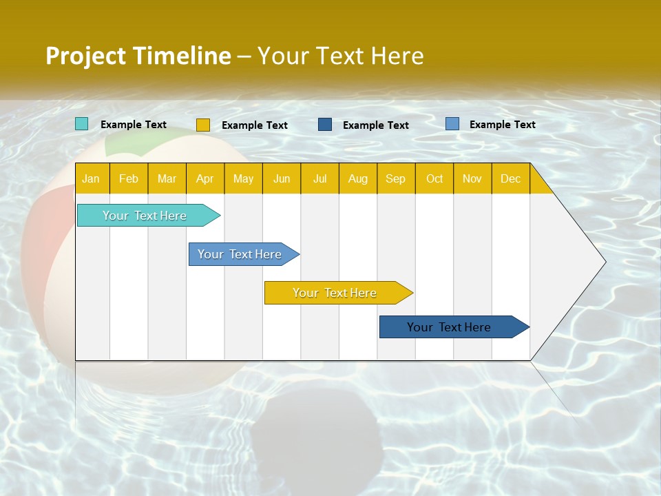A Beach Ball Floating In A Pool Of Water PowerPoint Template