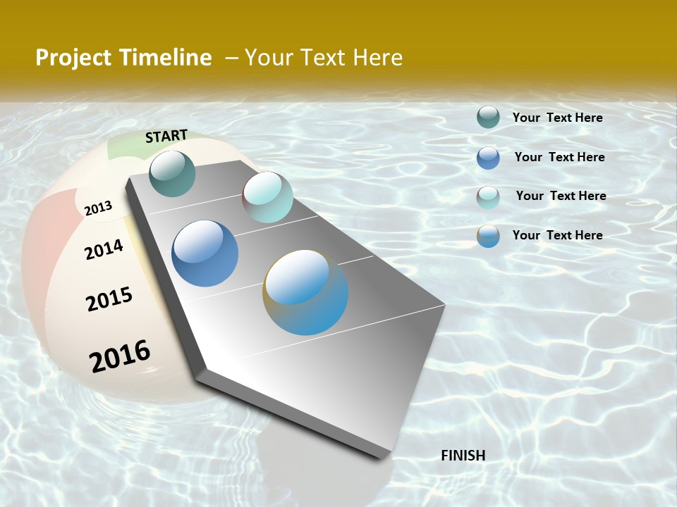 A Beach Ball Floating In A Pool Of Water PowerPoint Template