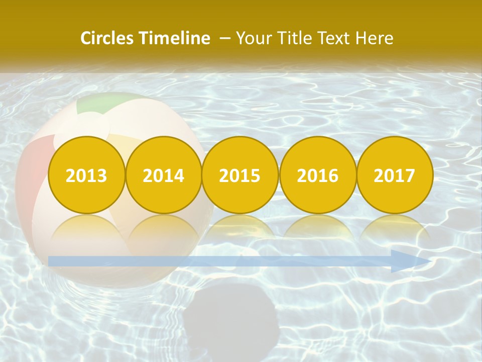 A Beach Ball Floating In A Pool Of Water PowerPoint Template