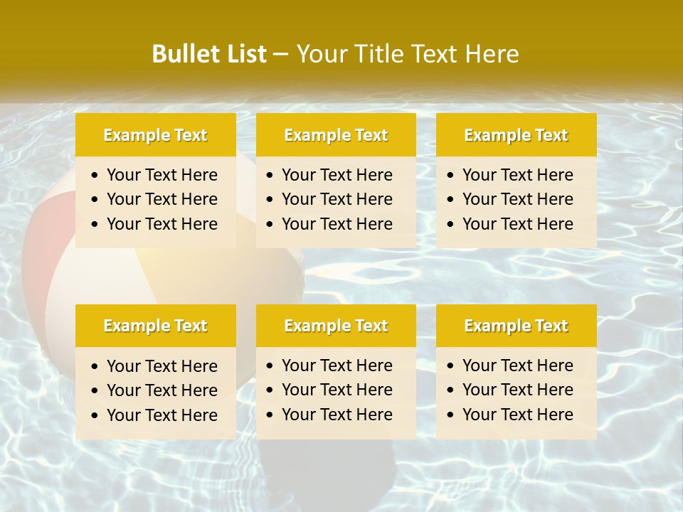 A Beach Ball Floating In A Pool Of Water PowerPoint Template