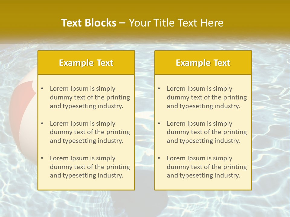 A Beach Ball Floating In A Pool Of Water PowerPoint Template
