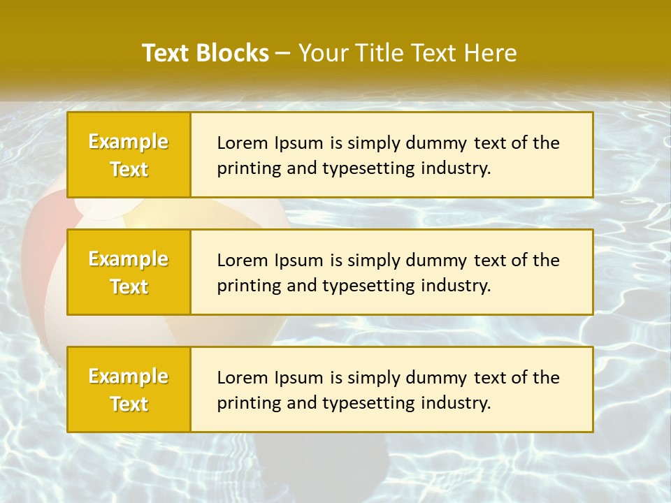 A Beach Ball Floating In A Pool Of Water PowerPoint Template