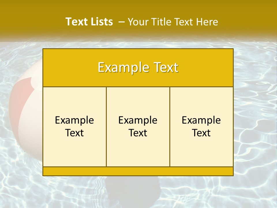 A Beach Ball Floating In A Pool Of Water PowerPoint Template