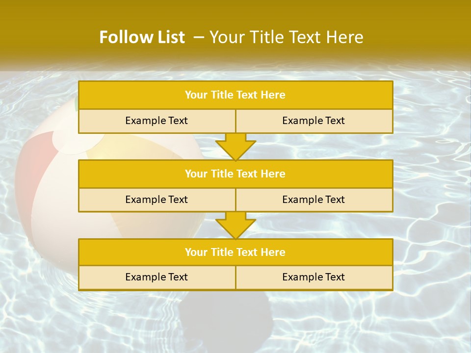 A Beach Ball Floating In A Pool Of Water PowerPoint Template