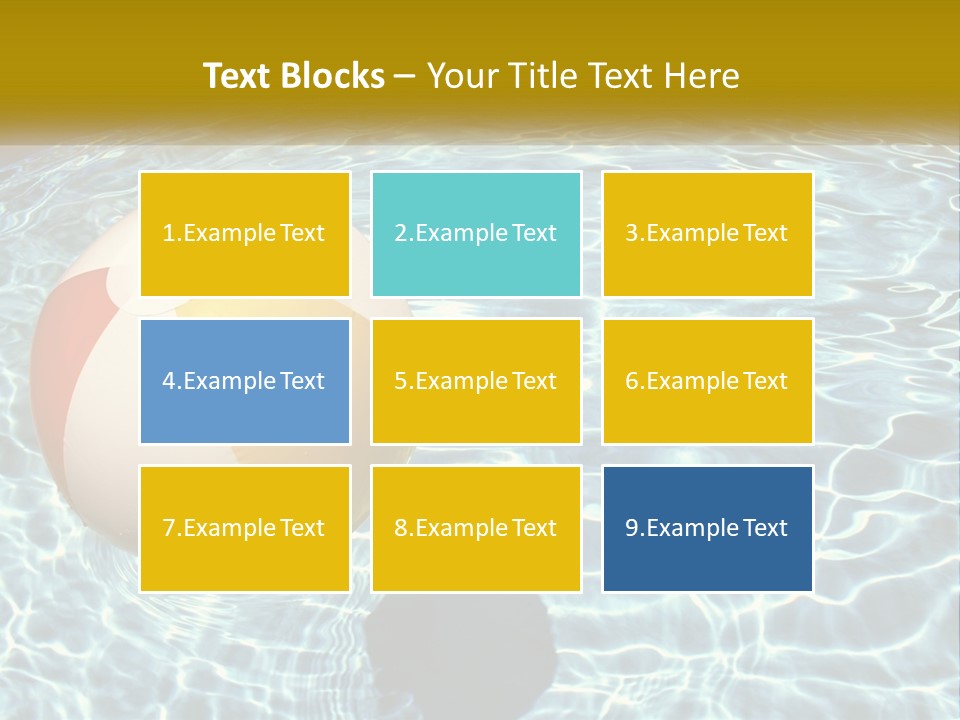 A Beach Ball Floating In A Pool Of Water PowerPoint Template