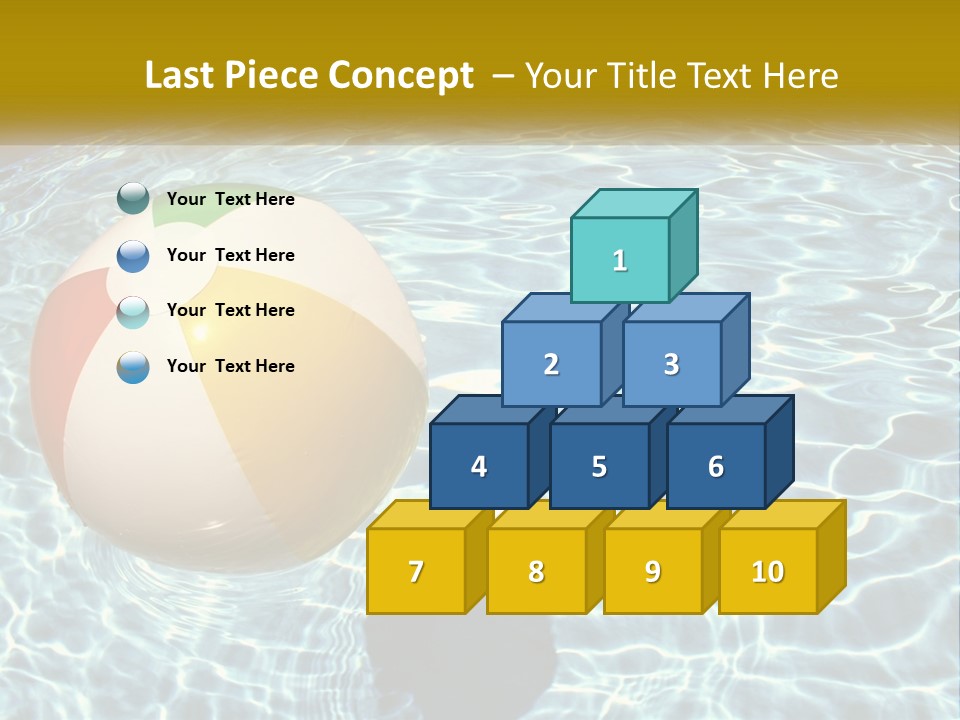 A Beach Ball Floating In A Pool Of Water PowerPoint Template