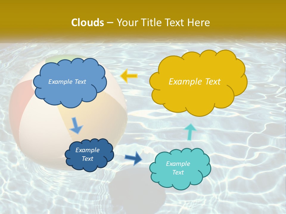A Beach Ball Floating In A Pool Of Water PowerPoint Template