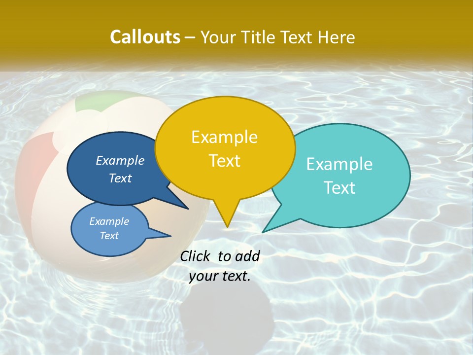 A Beach Ball Floating In A Pool Of Water PowerPoint Template