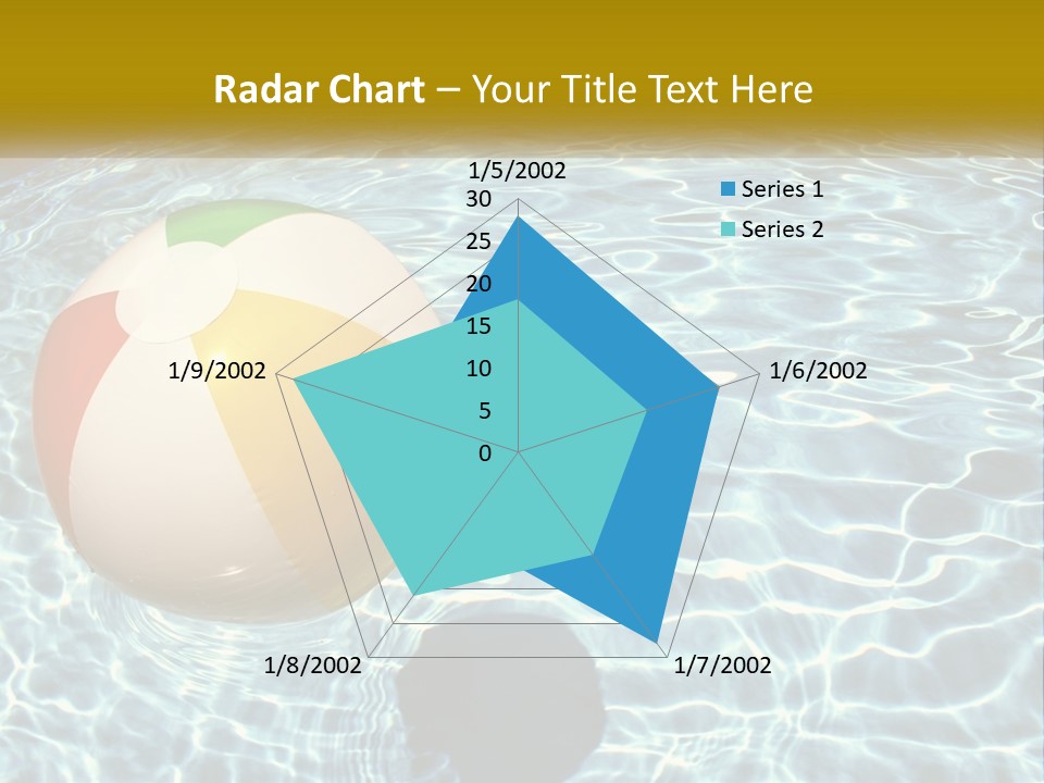 A Beach Ball Floating In A Pool Of Water PowerPoint Template