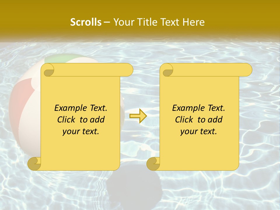 A Beach Ball Floating In A Pool Of Water PowerPoint Template