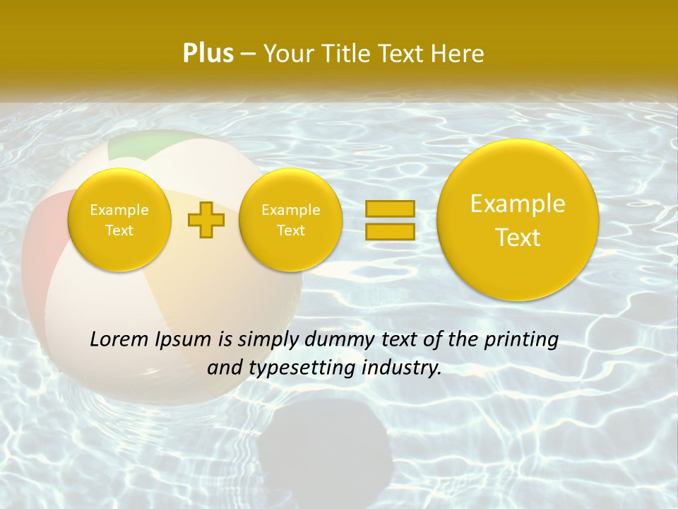 A Beach Ball Floating In A Pool Of Water PowerPoint Template