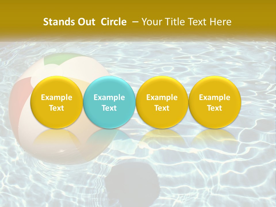 A Beach Ball Floating In A Pool Of Water PowerPoint Template