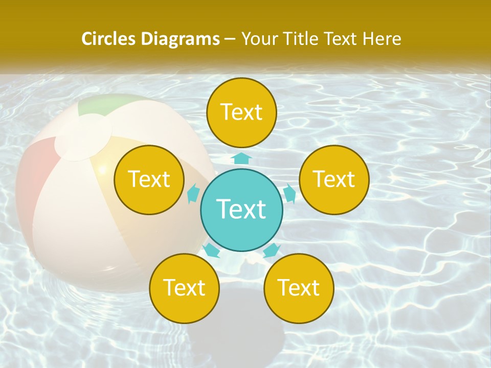 A Beach Ball Floating In A Pool Of Water PowerPoint Template