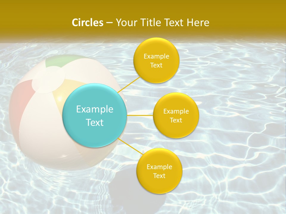 A Beach Ball Floating In A Pool Of Water PowerPoint Template