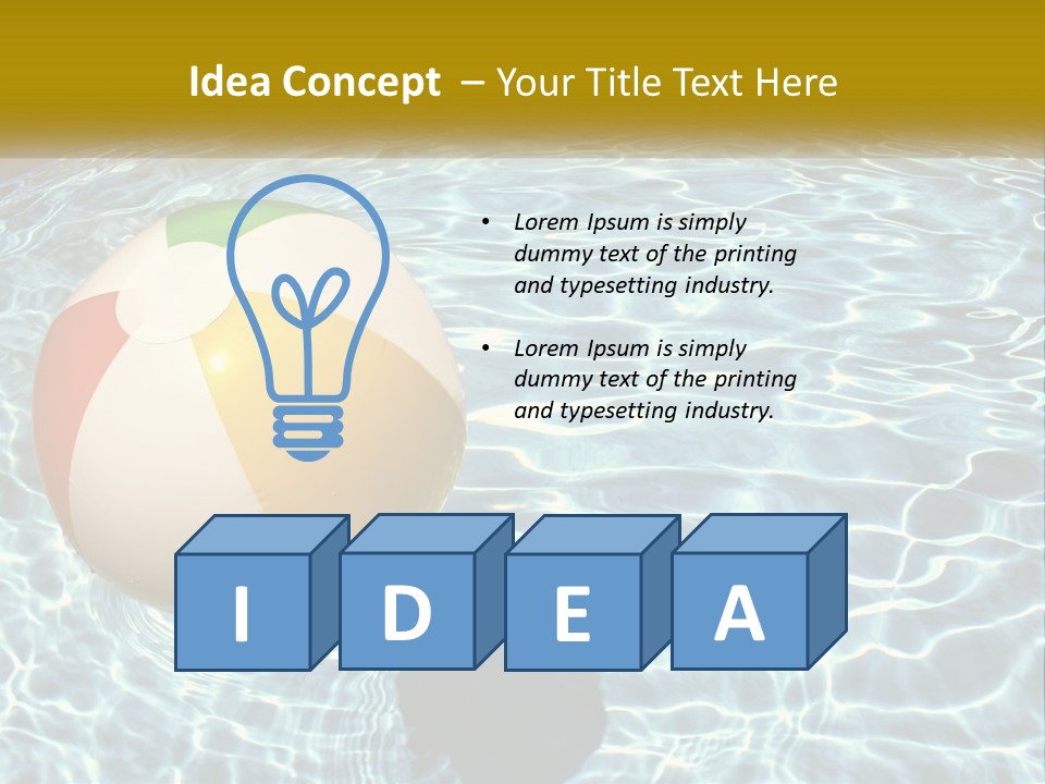 A Beach Ball Floating In A Pool Of Water PowerPoint Template