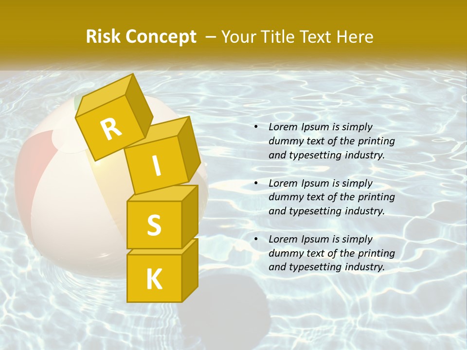 A Beach Ball Floating In A Pool Of Water PowerPoint Template