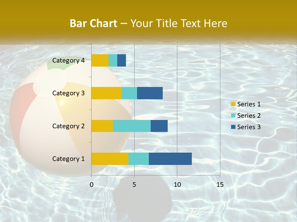 A Beach Ball Floating In A Pool Of Water PowerPoint Template