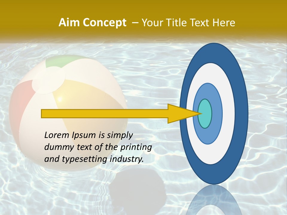 A Beach Ball Floating In A Pool Of Water PowerPoint Template