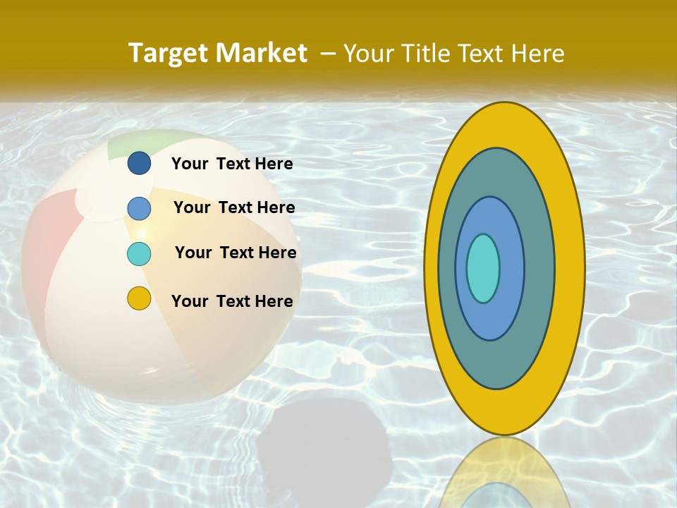 A Beach Ball Floating In A Pool Of Water PowerPoint Template