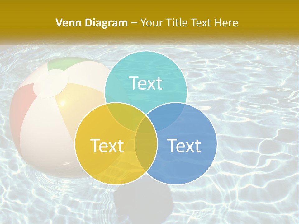 A Beach Ball Floating In A Pool Of Water PowerPoint Template