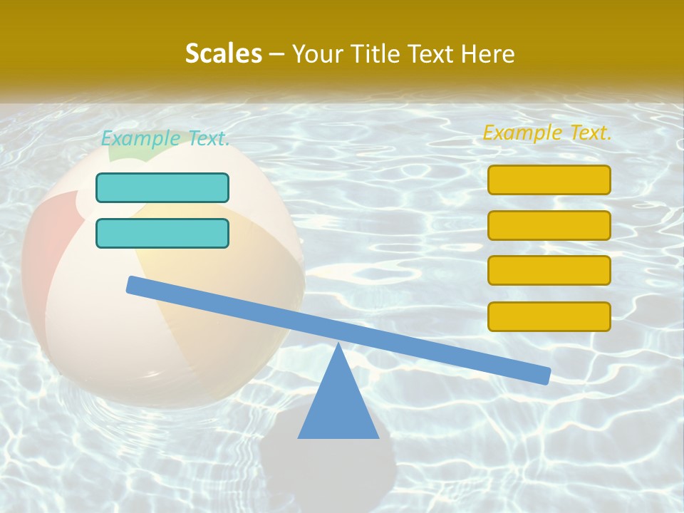 A Beach Ball Floating In A Pool Of Water PowerPoint Template