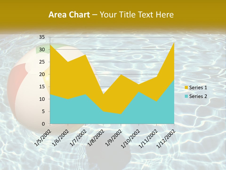 A Beach Ball Floating In A Pool Of Water PowerPoint Template