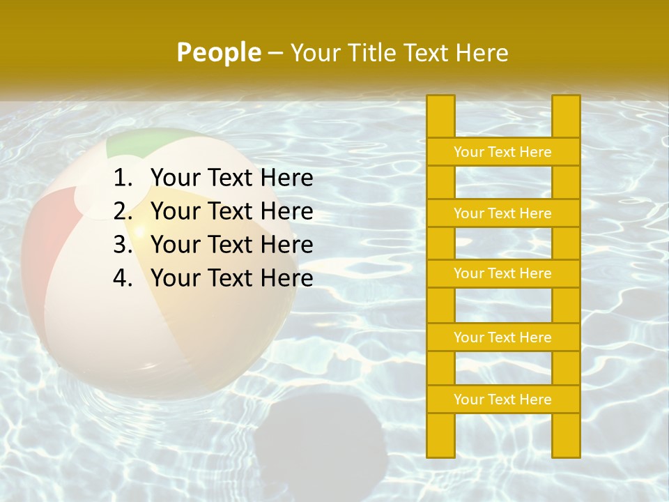 A Beach Ball Floating In A Pool Of Water PowerPoint Template