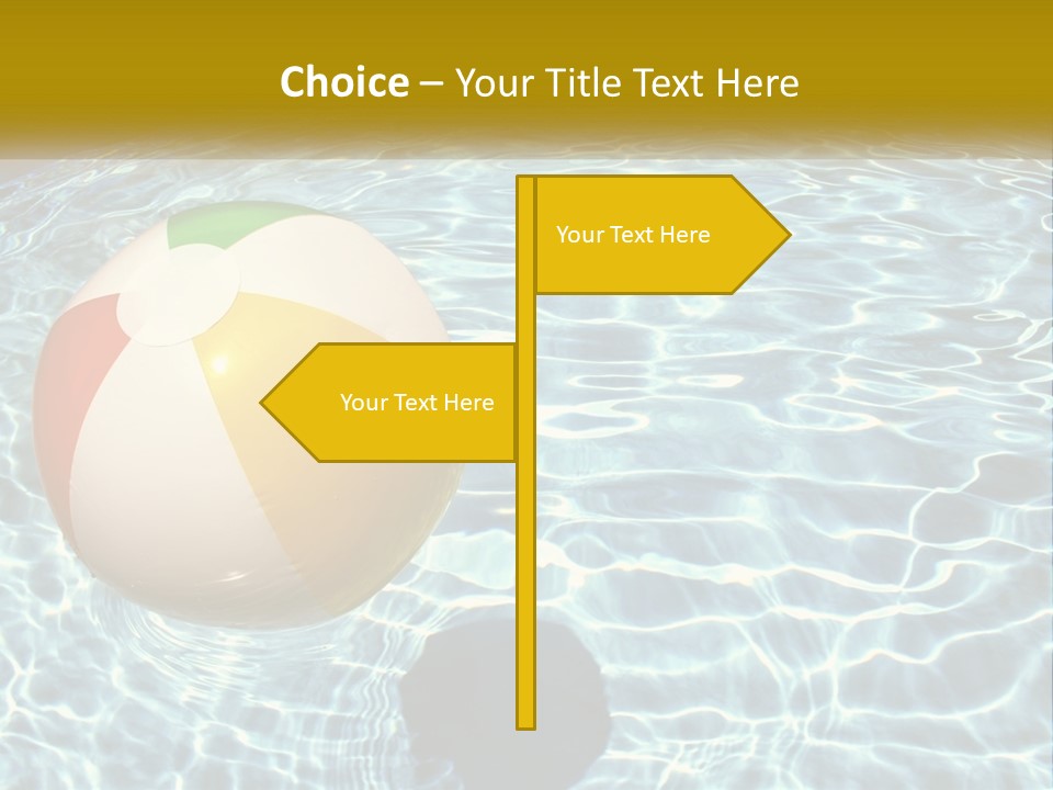 A Beach Ball Floating In A Pool Of Water PowerPoint Template