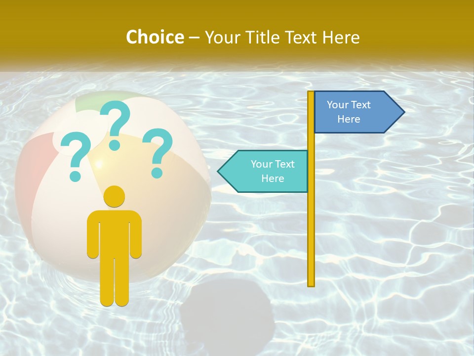 A Beach Ball Floating In A Pool Of Water PowerPoint Template