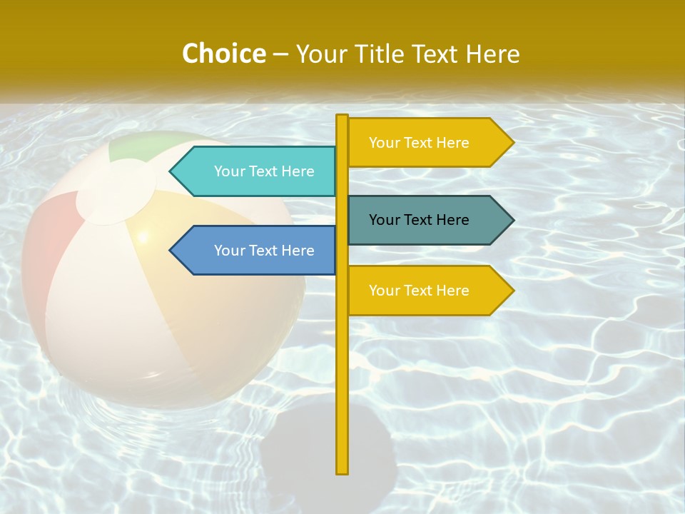 A Beach Ball Floating In A Pool Of Water PowerPoint Template