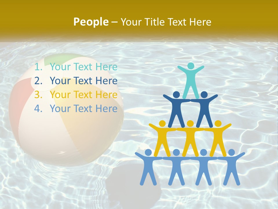 A Beach Ball Floating In A Pool Of Water PowerPoint Template