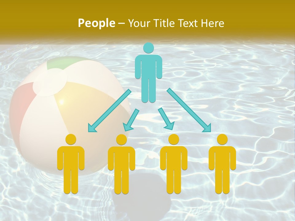 A Beach Ball Floating In A Pool Of Water PowerPoint Template