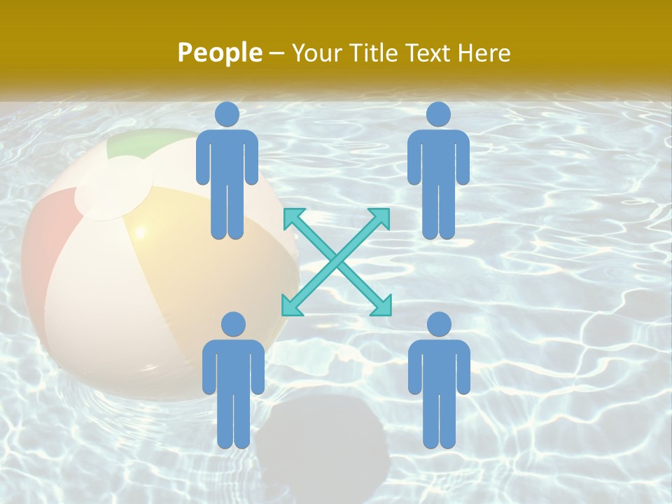 A Beach Ball Floating In A Pool Of Water PowerPoint Template
