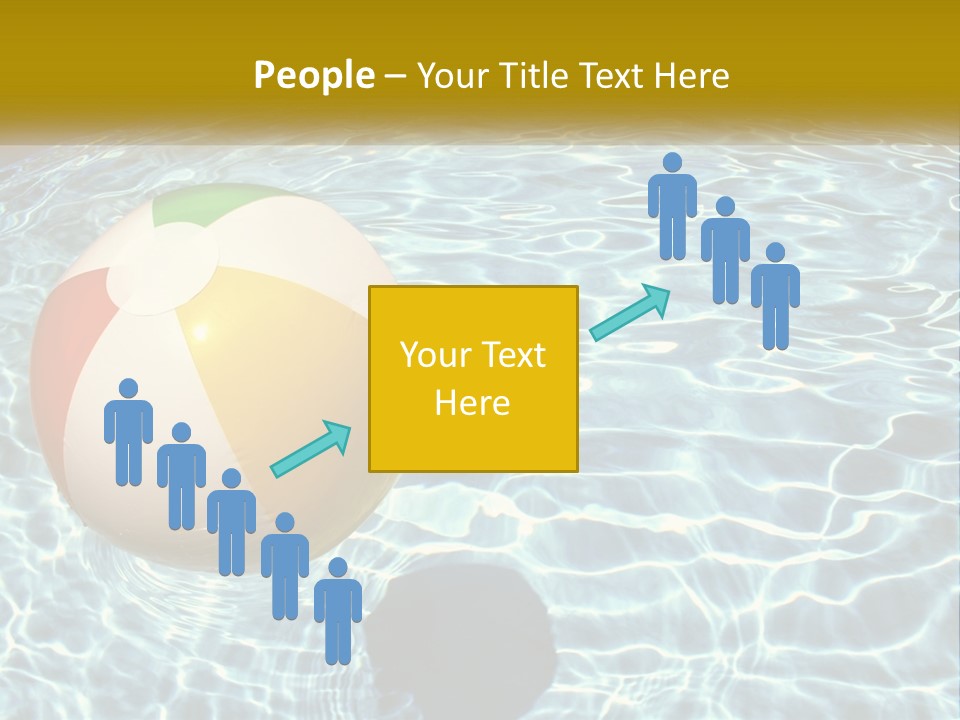 A Beach Ball Floating In A Pool Of Water PowerPoint Template