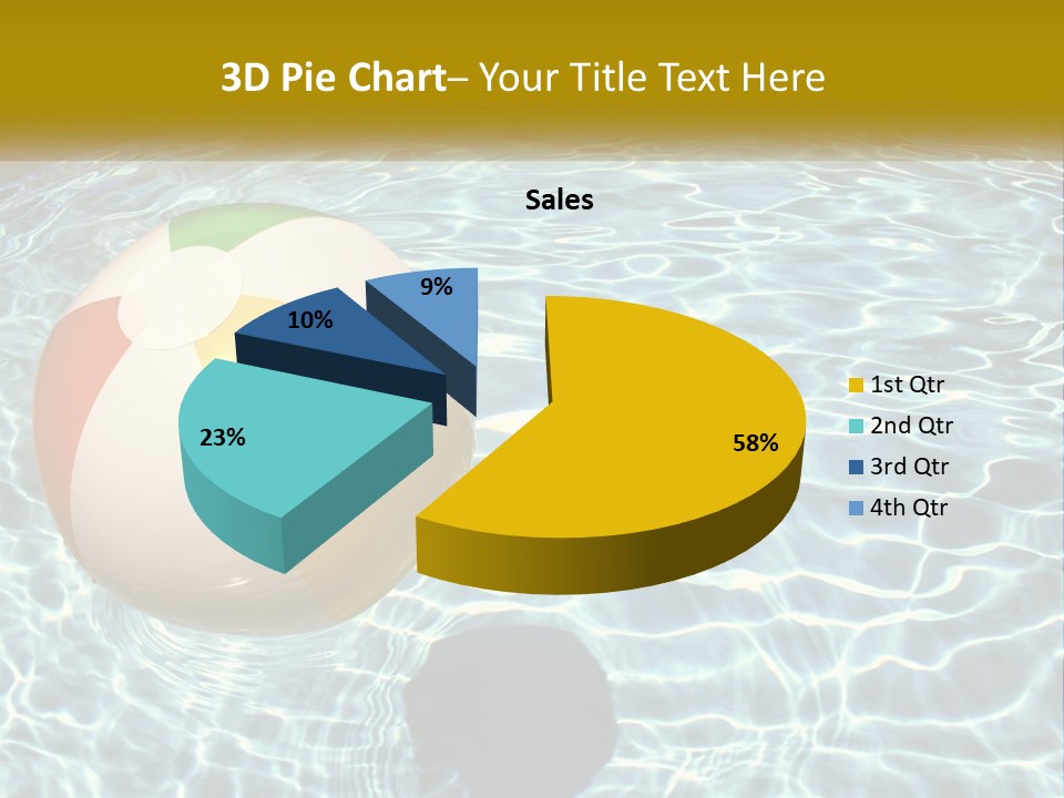 A Beach Ball Floating In A Pool Of Water PowerPoint Template