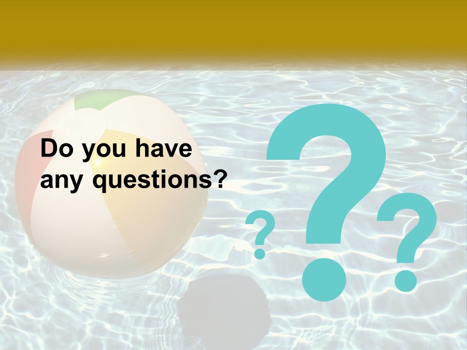 A Beach Ball Floating In A Pool Of Water PowerPoint Template