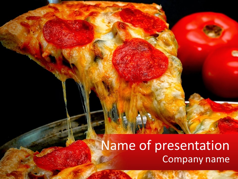 A Slice Of Pepperoni Pizza Being Lifted From A Pan PowerPoint Template