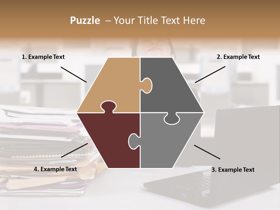 A Woman Sitting In Front Of A Laptop Computer PowerPoint Template