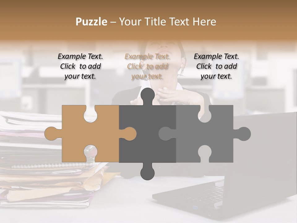 A Woman Sitting In Front Of A Laptop Computer PowerPoint Template