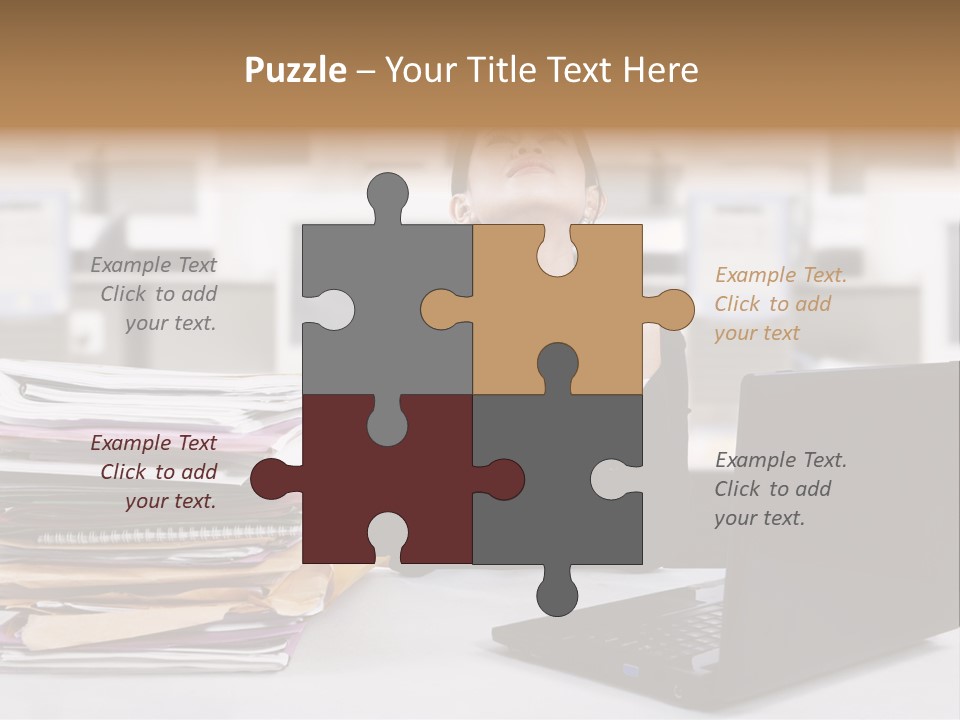 A Woman Sitting In Front Of A Laptop Computer PowerPoint Template