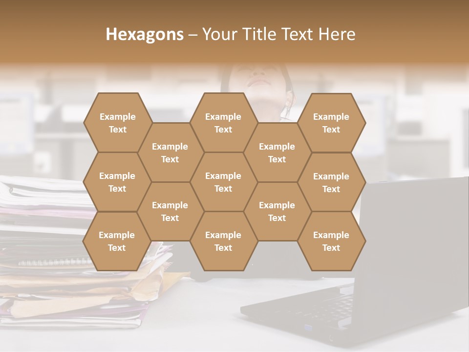 A Woman Sitting In Front Of A Laptop Computer PowerPoint Template