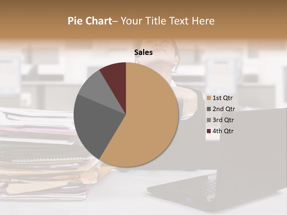 A Woman Sitting In Front Of A Laptop Computer PowerPoint Template