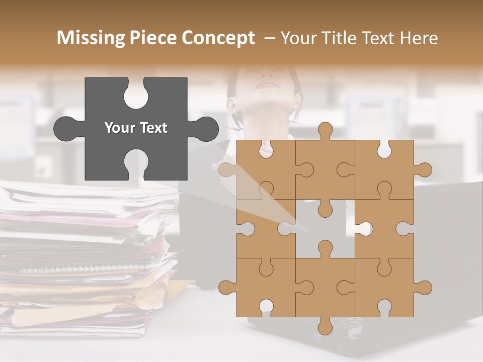 A Woman Sitting In Front Of A Laptop Computer PowerPoint Template