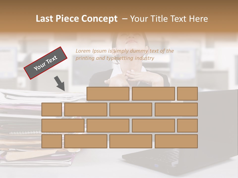 A Woman Sitting In Front Of A Laptop Computer PowerPoint Template