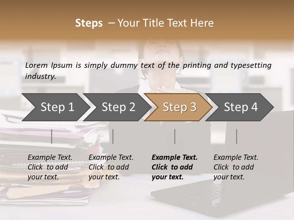 A Woman Sitting In Front Of A Laptop Computer PowerPoint Template