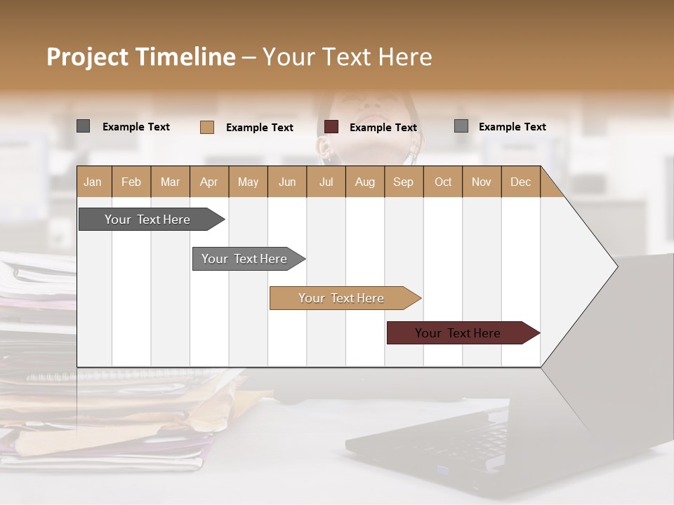 A Woman Sitting In Front Of A Laptop Computer PowerPoint Template