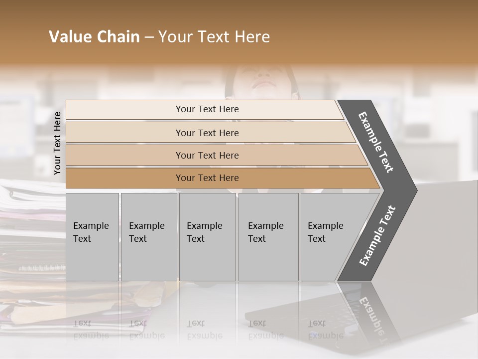 A Woman Sitting In Front Of A Laptop Computer PowerPoint Template