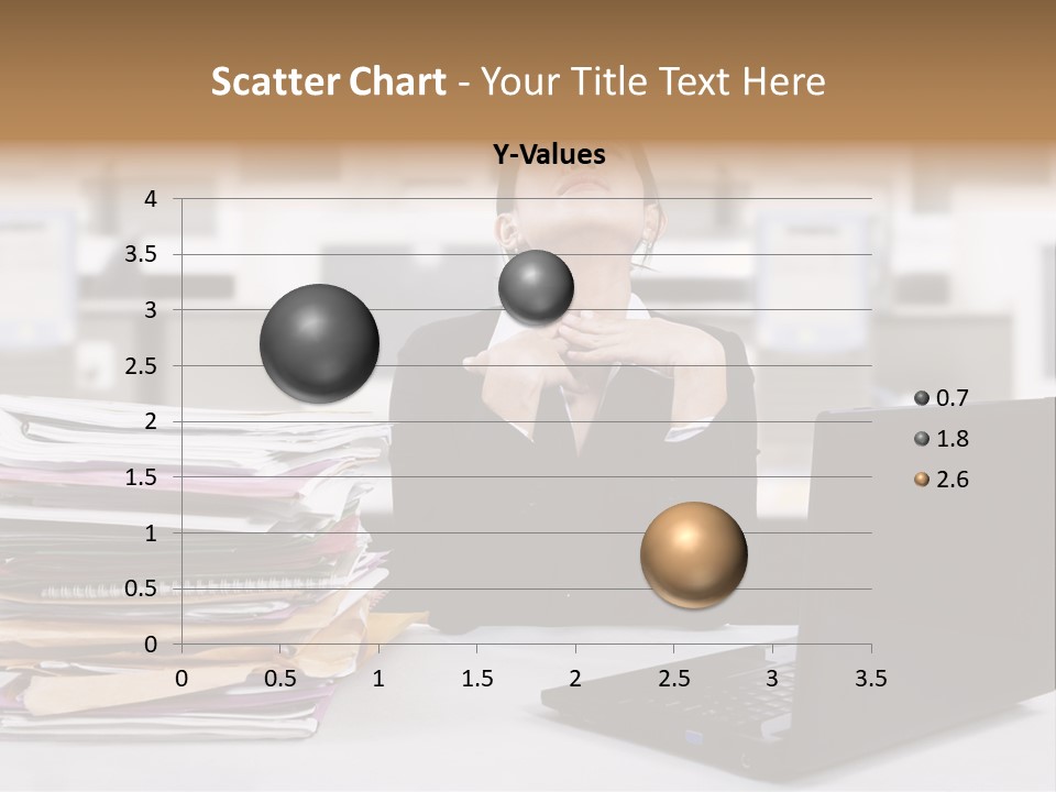 A Woman Sitting In Front Of A Laptop Computer PowerPoint Template