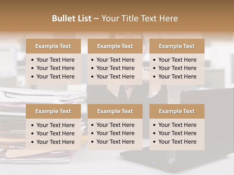 A Woman Sitting In Front Of A Laptop Computer PowerPoint Template