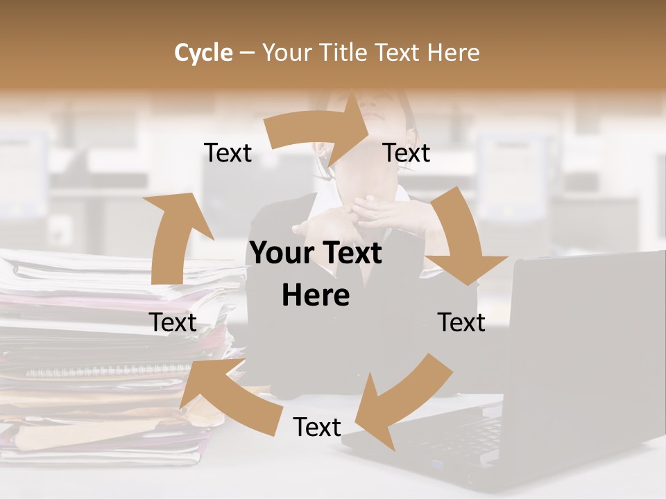 A Woman Sitting In Front Of A Laptop Computer PowerPoint Template